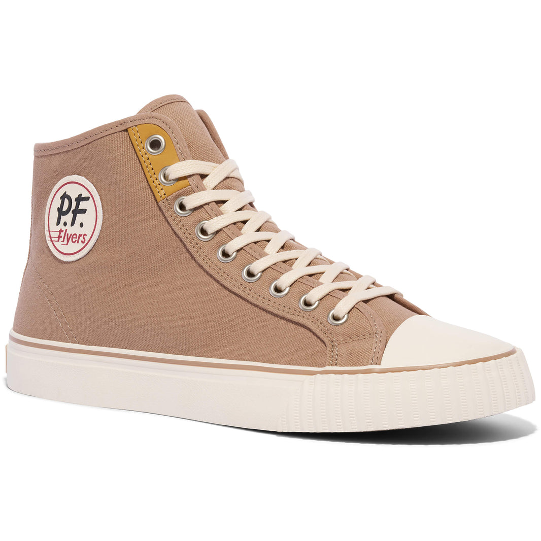 Pale Taupe Canvas & Leather Center High-Top | Unisex Canvas Sneaker